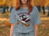 Honkus Ponkus T-Shirt, Funny Goose Witch Shirt, Halloween Tee, Spooky Season Apparel, Witch Goose on Broomstick, Halloween Gift thumbnail 7