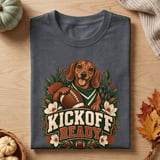 Kickoff Ready Dachshund Football Tee thumbnail 2