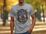 US Army Veteran T-Shirt, Patriotic Military Shield Eagle American Flag Since 1775 Tee, Army Family Gift for Him Her, Honor Our Troops Shirt thumbnail 2