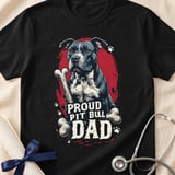 Proud Pit Bull Dad Tee | Pit Bull Dad Shirt | Pittie Dad Gift | Dog Dad Apparel thumbnail 1