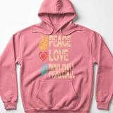 Pickleball Gildan Fleece Hoodie, Peace Love Pickleball Vintage Graphic, Court Pullover thumbnail 11