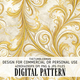 Golden Floral Tumbler, Digital Paper, Watercolor Flowers Background, Floral Junk Journal, Printable Tumbler png, Digital Scrapbooking Paper thumbnail 13