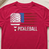 Pickleball Sport-Tek Performance Tee, Pickleball USA Flag Distressed Graphic, Performance Court Apparel thumbnail 6