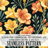 Yellow Orange Floral Tumbler Design, Watercolor Flowers Backgrounds, Junk Journal Pages, Printable Tumbler PNG, Digital Scrapbooking Paper thumbnail 1