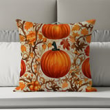 Autumn Pumpkin Blanket and Pillow, Fall Leaves Decor, Thanksgiving Throw Blanket, Seasonal Home Decor, Farmhouse Autumn Theme thumbnail 3
