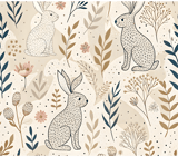 Digital Pattern, Bunny Digital Bundle, Floral Pattern, Rabbit Design, Seamless Pattern, Digital Paper, Commercial Use, Print File, Easter thumbnail 8