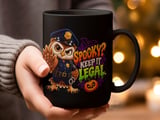 Spooky Keep It Legal Police Owl Mug thumbnail 13