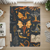 Dragon Blanket, Fantasy Blanket, Mythical Creature Blanket, Dragon Book Blanket, Magical Blanket, Nursery Blanket, Dragon Decor thumbnail 10