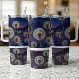 Enchanting Dandelion Dusk 40oz Tumbler Sublimation PNG, Seamless Distressed Tapered Wrap, Digital Download, Car Coaster Freebies thumbnail 5
