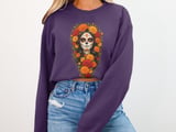 Floral Sugar Skull Catrina Tee or Sweatshirt thumbnail 19