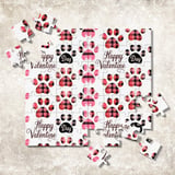 Valentine Paw Print Digital Pattern, Buffalo Plaid Dog Paws, Digital Bundle, Pet Lovers, Happy Valentine's Day, Sublimation Design thumbnail 7