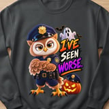 I've Seen Worse Officer Hoot the Owl Sweatshirt thumbnail 1