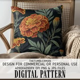 Marigold Tumbler Design, Floral Digital Papers, Watercolor Flower Backgrounds, Printable Tumbler Png, Digital Scrapbooking Paper thumbnail 5