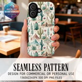 Southwest Cactus Pattern Digital Art thumbnail 1