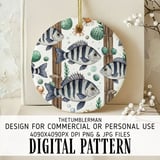 Digital Fish Pattern, Fish and Crab Design, Digital Bundle, Seafood Pattern, Beach Pattern, Ocean Animal Art, Sea Life, Digital Download thumbnail 3
