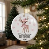 Pink Deer Baby Ornament Digital Art thumbnail 5