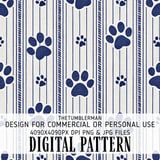 Classic Paw & Stripe Digital Design Size Bundle Png thumbnail 2