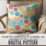 Digital Geometric Pattern Bundle, Abstract Shapes Digital, Circle, Triangle, Zigzag, Colorful, Commercial Use, Planner Graphics, Digital thumbnail 5