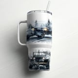 40oz Tumbler Wrap Vintage Jeep PNG, Misty Mountain Forest Adventure Digital Design, Rustic Car Graphic Sublimation Tumbler File thumbnail 10