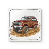 Grand Wagoneer Corkwood Coaster Set, The Waggy Coasters, Car Lover Gift, Drink Coasters, Retro Car Art, Unique Coasters thumbnail 4