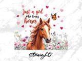 Horse Girl Tumbler Wrap, Seamless 20oz Skinny Tumbler Design, Butterfly and Heart Tumbler, Horse Lover Gift, Cute Floral Tumbler thumbnail 4