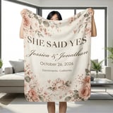 She Said Yes Floral Blanket thumbnail 2