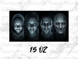 Creepy Ghost Faces Mug Wrap Design, Spooky Digital Sublimation for 11oz 15oz Mugs, Horror Dark Art Instant Download Digital thumbnail 12