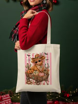 Highland Cow Halloween Tote Bag, Spooky Cute Fall Pumpkins Wagon Garden Banner, Rustic Boho Animal Lover Gift, Autumn Western Chic Decor thumbnail 8