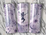 Fairy Moon Seamless 20oz Tumbler Wrap, Floral Digital Design, Celestial Tumbler Design, Purple Tumbler, Stars Printable Sublimation Design thumbnail 2