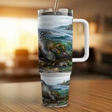 Coastal Seal Tumbler Wrap Digital Design 40oz | Ocean Lighthouse Beach Tumbler PNG Sublimation File | Marine Life Tumbler Art for Sea Lovers thumbnail 4
