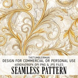Gold Floral Tumbler Design, Digital Paper, Junk Journal Printable, Gold Flowers PNG, Watercolor Backgrounds, Scrapbook Paper thumbnail 1
