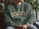 Male Teacher Shirt Est 2026 Vintage Varsity Sweatshirt, New Future Male Educator Hoodie, First Year Teacher Appreciation Gift for Him thumbnail 7
