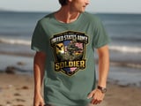 U.S. Army Soldier T-Shirt, Military Veteran Pride Tee, American Patriot Gift for Him & Her, Active Duty Support Apparel thumbnail 8