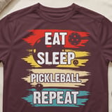 Pickleball Sport-Tek Performance Tee, Eat Sleep Pickleball Repeat, Moisture-Wicking Athletic Court Apparel thumbnail 2