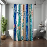 Seaside Whimsy Art Shower Curtain thumbnail 7