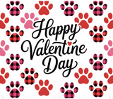 Happy Valentines Day Dog Paw Prints Digital Pattern, Digital Bundle, Valentine Puppy, Plaid Hearts, Pet Paw Prints, Valentines Day Gift thumbnail 8