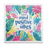 Positive Vibes Canvas Wrap, Motivational Wall Decor, Floral Art, Tropical Leaves, Home Decor, Inspiring Gift, Positive Mind Wall Art thumbnail 7