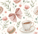 Digital Pattern, Digital Bundle, Floral Pattern, Macaron Pattern, Coffee Cup Pattern, Pink Bow Pattern, Seamless Pattern, Watercolor Pattern thumbnail 8