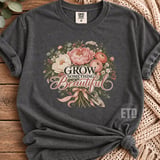 Grow Something Beautiful PNG, Floral Garden Bouquet Clipart, Cottagecore Peony Sublimation Design, Plant Mom Mother's Day Flower PNG thumbnail 6