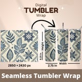 Vintage Indigo Tile Digital Design Size Bundle Png thumbnail 7