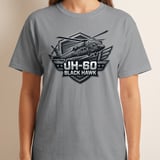 UH-60 Black Hawk Helicopter Shirt, Military Aviation Graphic Tee, Army Veteran Gift, Tactical Aviator T-Shirt, Pilot Crew Chief Apparel thumbnail 1