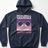 Pickleball Gildan Fleece Hoodie, Pickleball Grandma Like A Regular Grandma Only Way Cooler, Court Pullover thumbnail 6