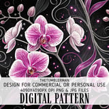 Orchid Tumbler Design Digital Paper, Floral Backgrounds, Junk Journal, Printable PNG, Colorful Flower Scrapbooking, Flowers Tumbler thumbnail 13