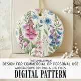 Whimsical Foxglove Watercolor Floral Digital Size Bundle Png thumbnail 3