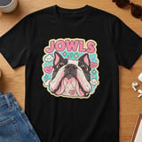Boston Terrier Jowls T Shirt Graphic Cartoon Dog Face Illustration With Pink Lettering Artwork thumbnail 5
