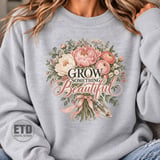 Grow Something Beautiful PNG, Floral Garden Bouquet Clipart, Cottagecore Peony Sublimation Design, Plant Mom Mother's Day Flower PNG thumbnail 20