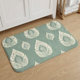Sage Green Shower Curtain and Bath Mat, Boho Ikat Botanical Leaves Bathroom Decor, Neutral Spa Bath Set, Aesthetic Housewarming Gift thumbnail 11