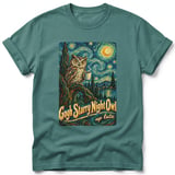 Gogh Starry Night Owl ~ Comfort Colors Premium Tee thumbnail 8