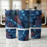 Deep Sea Ocean Tumbler Wrap Digital Design 40oz | Marine Life Sublimation PNG | Under The Sea Seamless Tumbler File thumbnail 5