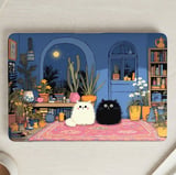 Fluffy Cats Night Room MacBook Case thumbnail 1